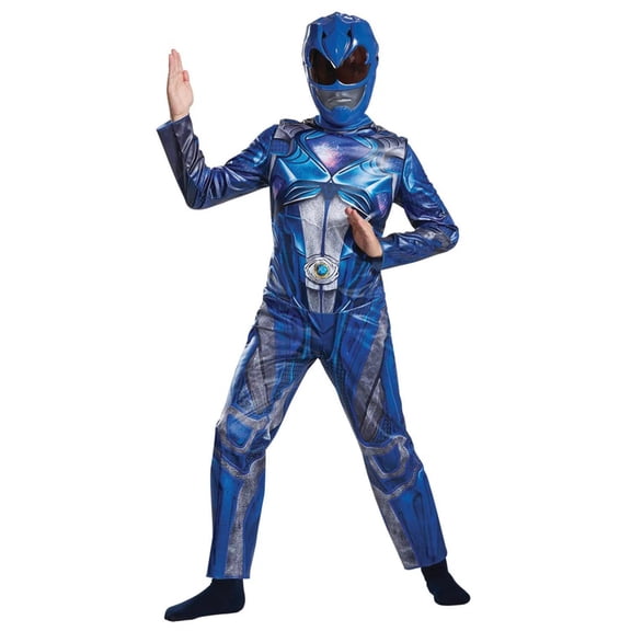 Disguise Boys' Classic The Power Rangers Movie Blue Power Ranger Jumpsuit Costume - Size 10-12