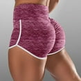 thumbnail image 2 of Lenpel Workout Shorts for Women High Waisted Butt Lifting Side Striped Scrunch Yoga Shorts Booty Gym Shorts, 2 of 5