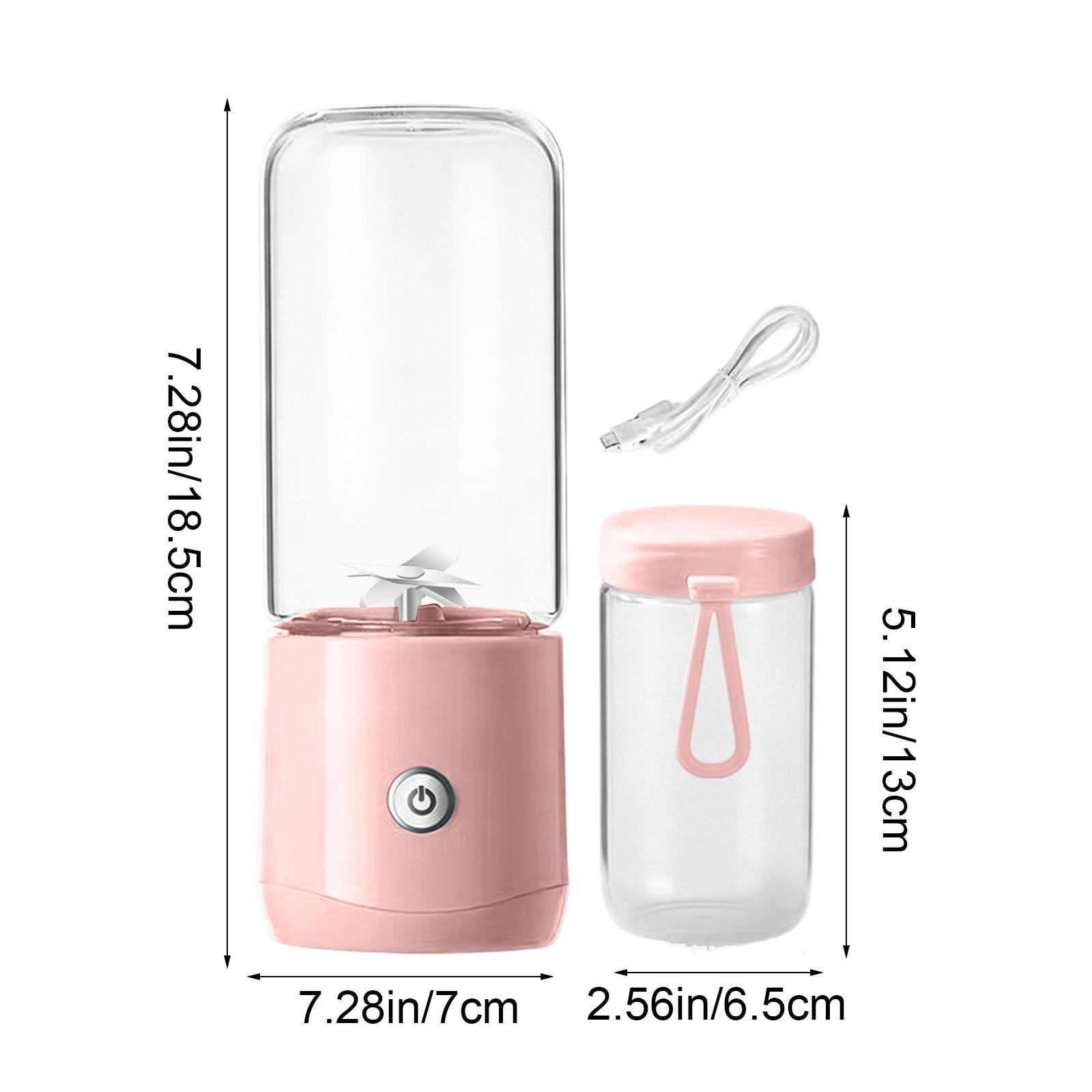 RuiJiao Portable Wireless Electric Juicer, Automatic Double Cup Fruit and Vegetable Blender, with Type-C Charging, 2000mAh Battery, for Home Travel, Plastic Material, in Multiple Colors