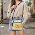 thumbnail image 5 of HELLHERO Multiple Zipper Pockets Shoulder Bag for Travel Daily, PU Leather Spacious Women's Shoulder Crossbody Purse, Golden Butterfly Floral Stripe, 5 of 7