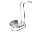 thumbnail image 1 of 2 Pieces Vertical Spoon Rest Stainless Steel Ladle Spoon Strainer Scoop Holder Cooking Utensils Bracket Home Kitchen Tool, 1 of 9