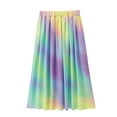 thumbnail image 2 of Girls' Pleated Skirt Gradient Solid Rainbow Lattice Skirt Pleated Knee-length Skirt for Girls 4-15Y, 2 of 6