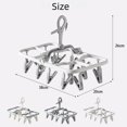 thumbnail image 4 of Percha de plástico plegable gruesa con 16 pinzas, giratoria, resistente al viento, para ropa interior, calcetines, secado de ropa, organizador de armario multifunción, 4 of 5