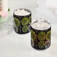 thumbnail image 2 of Yayeee 2 Pack Qtip Holder Bathroom Cotton Swab Canister with Lid Clear Dispenser Set, Gray Floral, 2 of 6