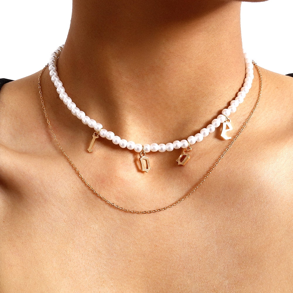 Simple Stylish Gift Silver Chain 7 Pearls Choker Collar Bib Clavicle Necklace 