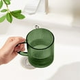 thumbnail image 4 of Btomtd 400ml Clear Plastic Mouthwash Cup for Couple with Handle Toothbrush Mug Bathroom Mouthwash Mug for Household and Dorm, Army Green, 4 of 6