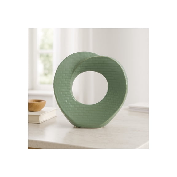 Decorative Home Decor Sculpture - Bathroom Accessory, Office and Room Decor Statement Piece - Modern Statue Accent for Living Room Decor, Bookself, Coffee Table or Artful Ornaments - 8" Green