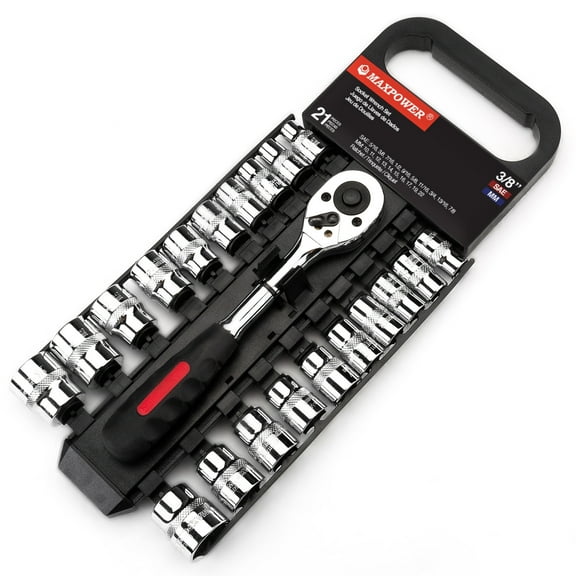MAXPOWER 21-Piece 3/8-inch Drive Socket Wrench Set