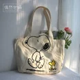 thumbnail image 2 of Bolso de hombro de lona con patrón de Snoopyed de dibujos animados de Anime Kawaii, bolso de almacenamiento portátil de gran capacidad, bolso de compras lindo, regalo para niñas, 2 of 5