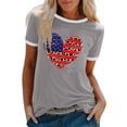 thumbnail image 1 of Leutsin Femmes Imprimé Col Rond T-Shirt à Manches Courtes Casual Tee Tops Blouse, 1 of 4