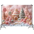 thumbnail image 3 of 10x8ft Winter Interior Candy Pink Christmas Photography Backdrops Xmas Snowflake Christmas Decoration Photo Background Baby Shower Birthday Kids Children Photo Decor Banner Supplies, 3 of 5