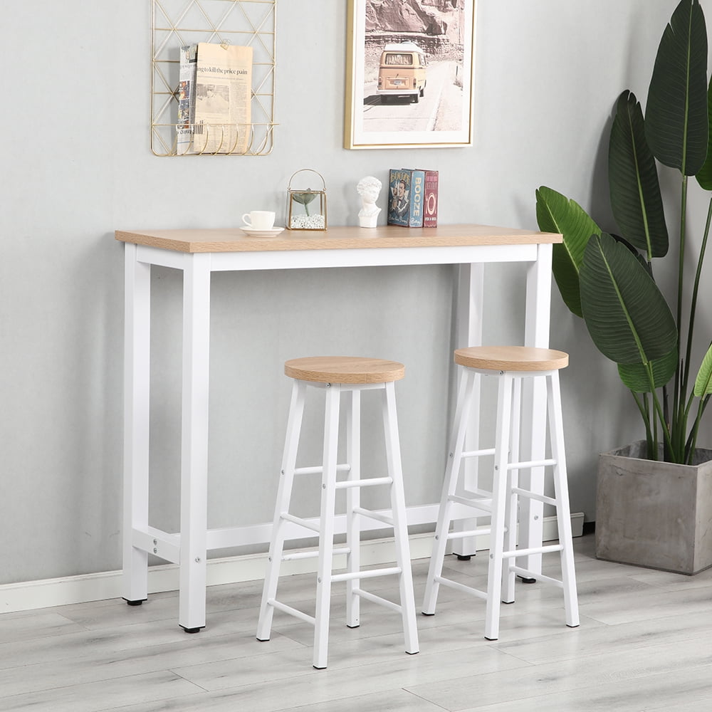 Kepooman 3Piece Modern Dining Room Table Sets, Pub Table with Metal Frame & 2 Bar Stools for Kitchen/Breakfast Nook/Dining Room Kepooman 3Piece Modern Dining Room Table Sets, Pub Table with Metal Frame & 2 Bar Stools for Kitchen/Breakfast Nook/Dining Room