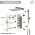 thumbnail image 6 of Boyel Living Luxury Shower System Set Wall Mount 3 Function 12inch Thermostatic Rainfall Shower with 6 Shower Massage Body Spray Jets,Brushed Nickel, 6 of 7