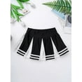 thumbnail image 5 of LiiYii Girls Cheerleading Stage Outfit Sleeveless Zippered Tops with Pleated Skirt Set for School Party Black 12, 5 of 7