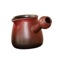 thumbnail image 2 of Tetera de cerámica, tetera, tetera de hojas sueltas, duradera con mango lateral para hervir agua caliente, para acampar, regalo para amantes del té , 380ml mayimx Tetera, 2 of 9