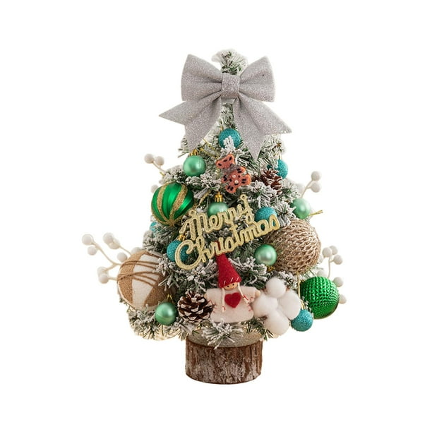 Árbol de Navidad Artificial de mesa, árbol de Navidad de 45cm con LED, suministros para fiestas, árbol de Navidad navideño para estante, decoración de escritorio para el Macarena Árboles de escritorio