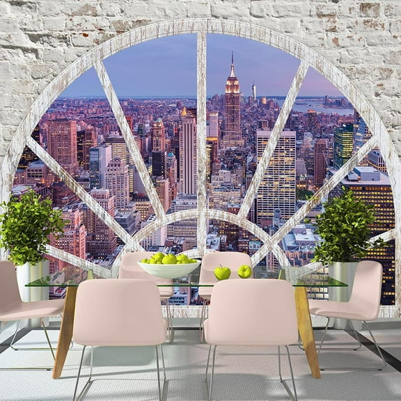 Tiptophomedecor Peel and Stick Wallpaper Wall Mural - New York Evening - Removable Wall Decals