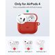 thumbnail image 2 of Funda para AirPods 4 ESR con protección total contra caídas y mosquetón rojo, 2 of 8