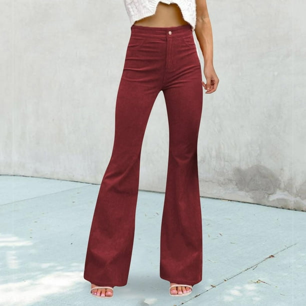 WILLBEST Pantalones Casuales de Pana para Mujer, con Cintura Elástica, Cómodos y elegantes para el Día a Día. Extra Grande