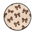 thumbnail image 2 of 36.2 Inch Round Floor Mat Cute Brown Bow Carpet Decor Rug for Living Room Bedroom, 2 of 6
