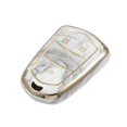 thumbnail image 1 of Funda para llave compatible con Cadillac Escalade ATS CTS, diseño de porcelana de 5 botones, moda, suave, TPU, gris, mando a distancia, sin llave, inteligente, funda protectora, 1 of 1