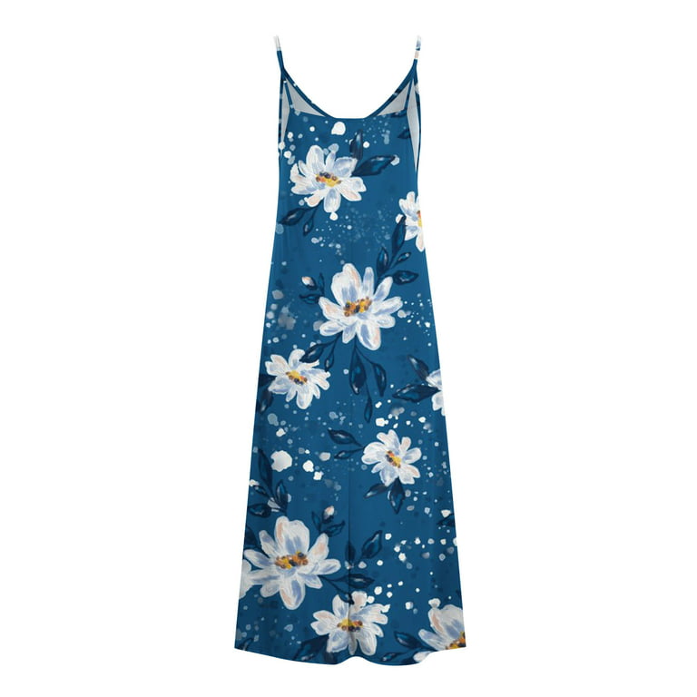 Lolmot Womens Boho Summer Dress Sunflower American Flag Dresses