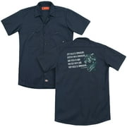 Jurassic Park God Creates Dinosaurs (Back Print) Adult Work Shirt Navy