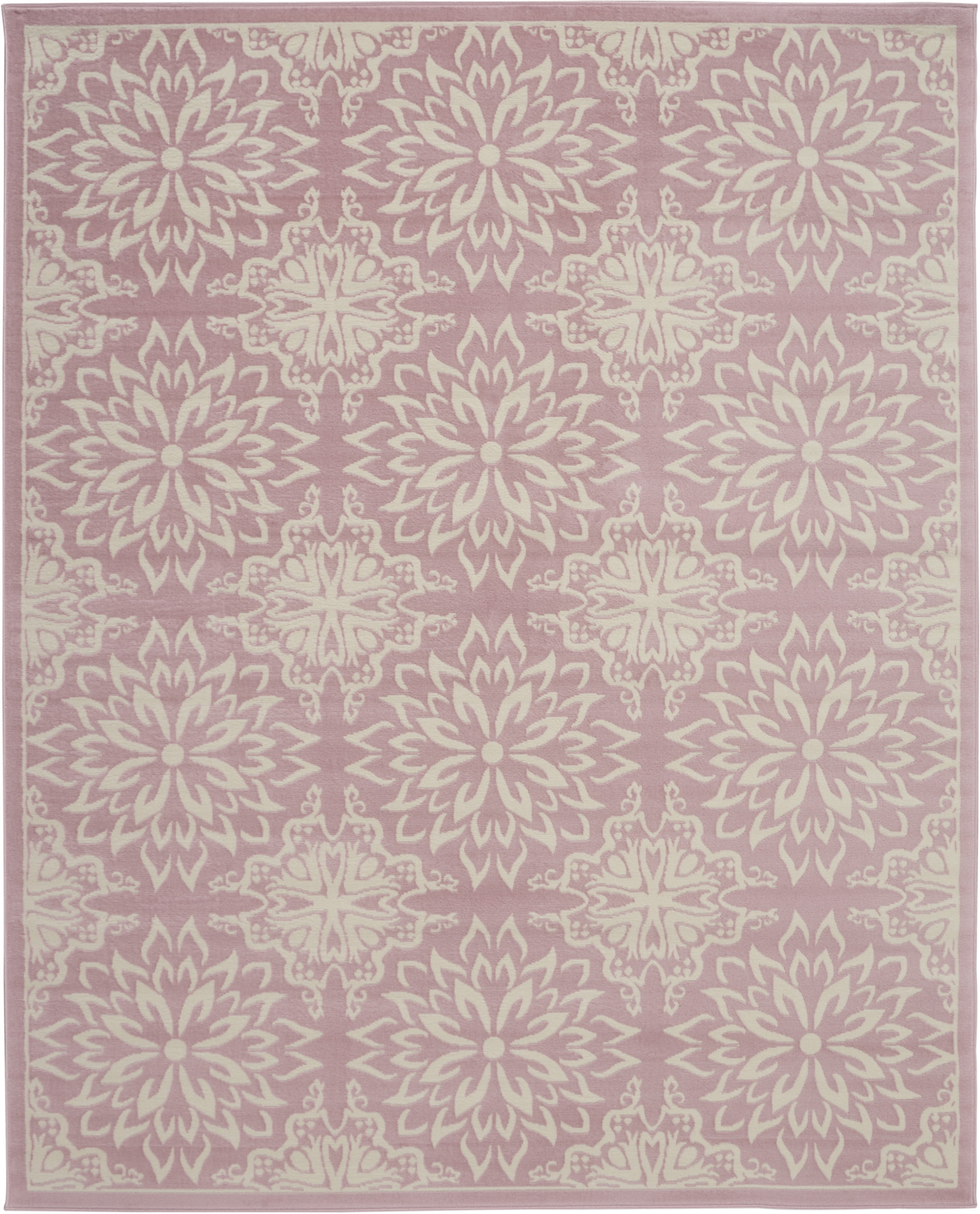 Nourison Jubilant Geometric Floral Ivory/Pink 7'10" x 9'10" Area Rug, (8' x 10')