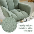 thumbnail image 5 of PAPROOS Rocking Nursery Chair with Footrest, Upholstered Glider Chair with High Backrest and Side Pocket, Teddy Fabric Rocker Accent Armchair for Nursery Bedroom Living Room, Green, 5 of 10