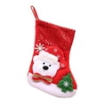 thumbnail image 4 of Mini medias navideñas de tejida, fieltro árbol de Navidad Papá Noel reno Oso, 4 of 8