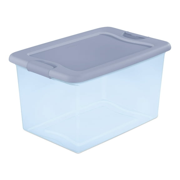 Sterilite 64 Qt. Latching Box Plastic, Blue Tint