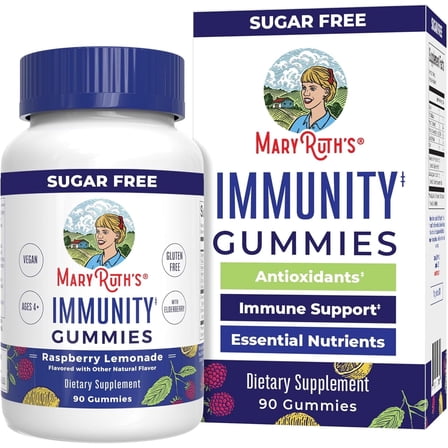 MaryRuth's Immunity Gummies with Elderberry, Echinacea, Zinc, Vitamin D, 90 Count