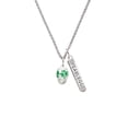 thumbnail image 2 of Delight Jewelry Silvertone Green Shamrock Spinner Silvertone Fearless Bar Charm Necklace, 23", 2 of 4