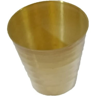 PARIJAT HANDICRAFT Solid Brass Mini Shot Glass Bar/Cocktail/Wine/Glasses/Shot Glasses Capacity - 2 Ounce.