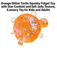 thumbnail image 2 of Orange Glitter Turtle Squishy Squeeze Toy with Star Confetti and Soft Jelly Texture, Sensory Toy for Kids and Adults, 2 of 3