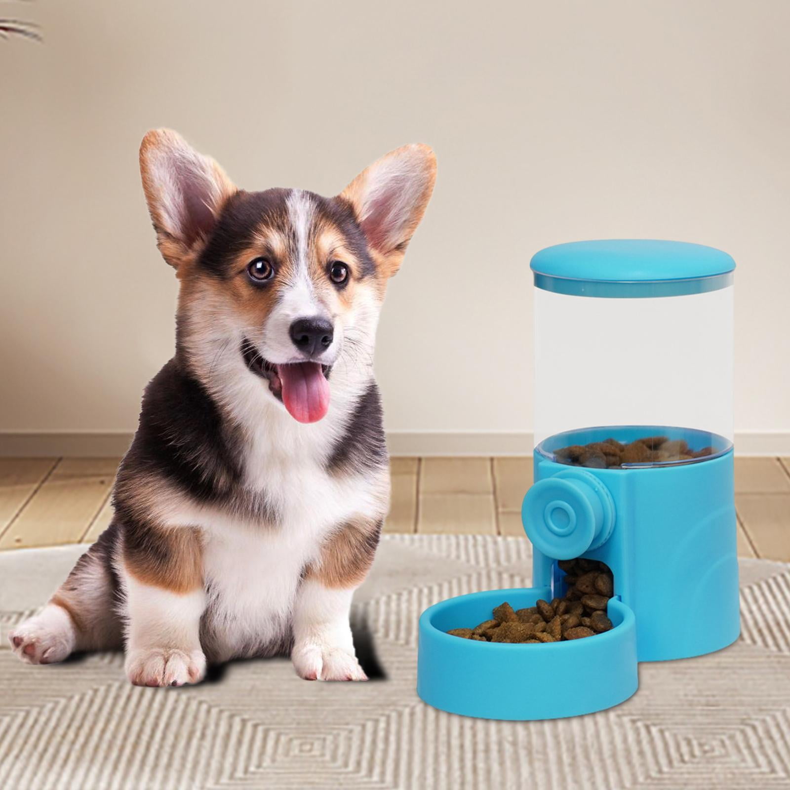 Bvdfgk Dog Cat Automatic Feeder Feeding Container Large Capacity Cage Hanging Dispenser Blue Food Dispenser