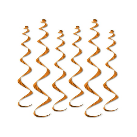 Beistle Orange School Colors Twirly Whirlies Hangers Party Decoration 6 Pack