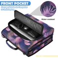 thumbnail image 6 of Zipper Binder with Shoulder Strap 2 inch 3 Ring Waterproof File Folder Organizer Bag 500 Sheet Pink and Purple Palm Leaves, 6 of 8