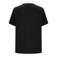 thumbnail image 6 of Olyvenn Stylish Women Plus Size Tops Short Sleeve Casual Shirts Crew Neck Summer Tunic Solid Loose Blouses with Pockets Black XXL, 6 of 7