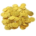 thumbnail image 2 of 100 monedas de oro piratas, monedas de oro de plástico, accesorios para juegos, divertidos juguetes para niños (dorado), 2 of 8
