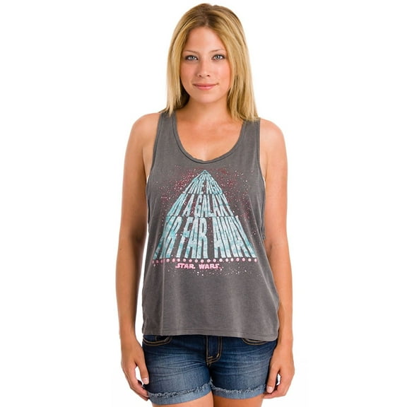 Junk Food Star Wars Galaxy Far Far Away Juniors Gray Tank Top