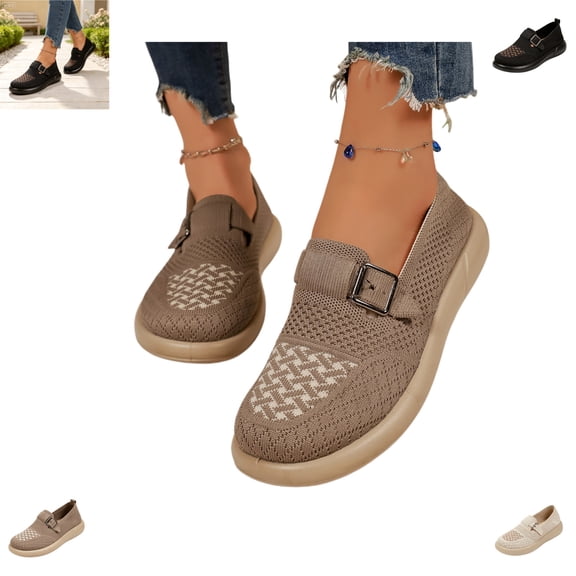 YOUYEDIAN Sneakers for Women Fashion Round Toe Breathable Versatile Platform Soft Belt Design Flats Casual Non Slip Walking Shoes