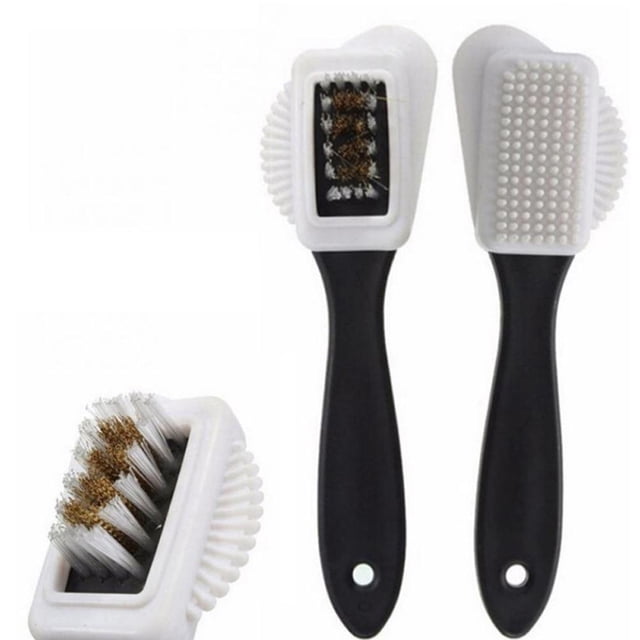 2 uds cepillo para gamuza cepillo para nobuk portátil 4 vías cepillo de cuero limpiador zapatos al aire libre cepillos para limpieza de botas y zapatos