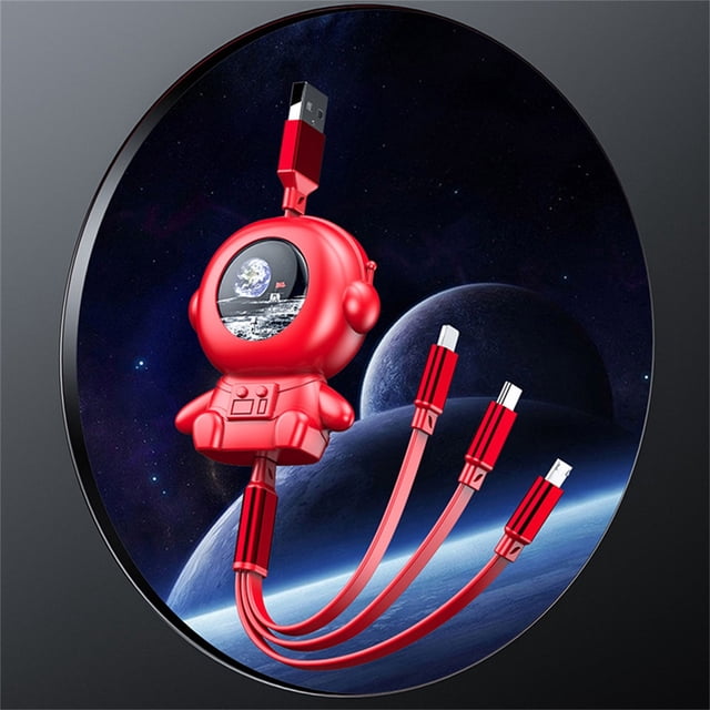 EGNMCR Five Gear Retractable 3 In 1 USB Cable Data Line Universal Portable Fast Char-ging Cable With Type C/Micro USB/IOS Port Connector Max 120cm Adapter line