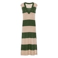 thumbnail image 4 of Noric Women's Striped Maxi Dresses V-Neck Short Sleeve Knit Cover Up Loose Fit Summer Beach Dresses with Side Slit, 4 of 6