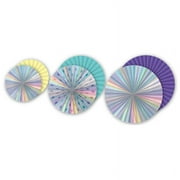 Iridescent Hanging Paper Fans, Pack of 3