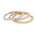 thumbnail image 2 of Clear Cubic Zirconia Three Stackable Bands Ring Tri-Color Plated Sterling Silver Size 6, 2 of 3