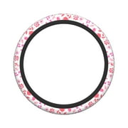 XMXY Car Steering Wheel Cover, Watercolor Flower Leaves Non-Slip Jeep Truck Universal Elastic Steering Wheel Protector 15 inch