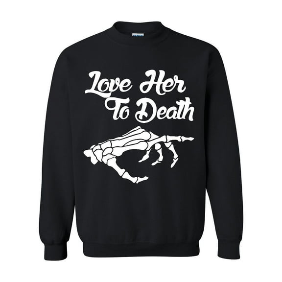 MmF - Women Sweatshirts and Hoodies - Halloween Love Her to Death Matching Halloween Couple