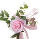 thumbnail image 3 of Adorno floral para el respaldo de la silla del pasillo con cintas, rosa artificial, adorno floral para el banco del pasillo. Rosado, 3 of 3